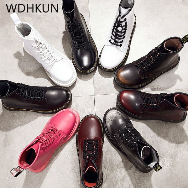 

2019 brand men's boots leather winter warm shoes motorcycle mens ankle boot doc martins fur couple oxfords shoes, Black