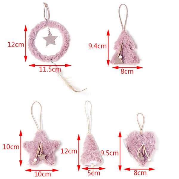 

5шт плюшевые рождественская елка висячие подвеска перо украшения xmas gift home decor