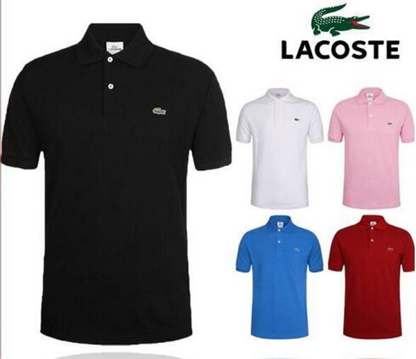 

новые 2019 лето мужчины 08 высочайшее качество crocodiless вышивки рубашки поло с коротким рукавом хлопок прохладный slim fit повседневный b, White;black