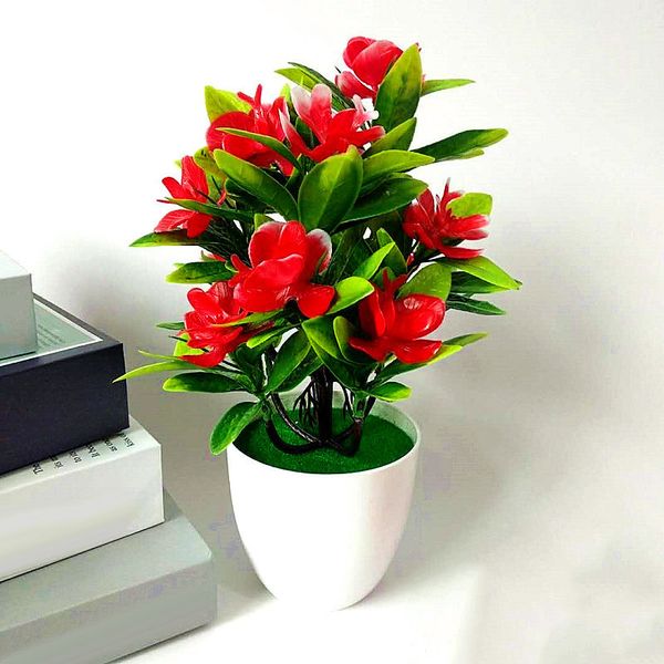 

1pc artificial butterfly orchid flower plants bonsai plant pot home party decors