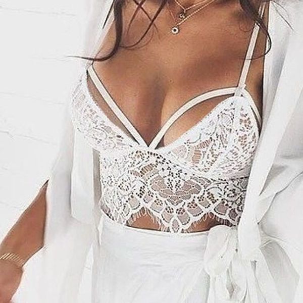 

lacetube crop women tank sleeveless vest crop g07, Black;white