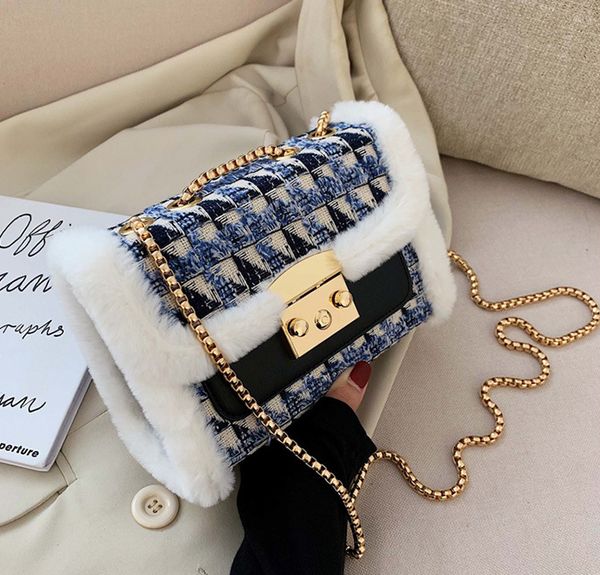 

designer handbag lady new fashion ringer chain bag fashion female wool cloth chain bags breeze women shoulder bag crossbody#//96