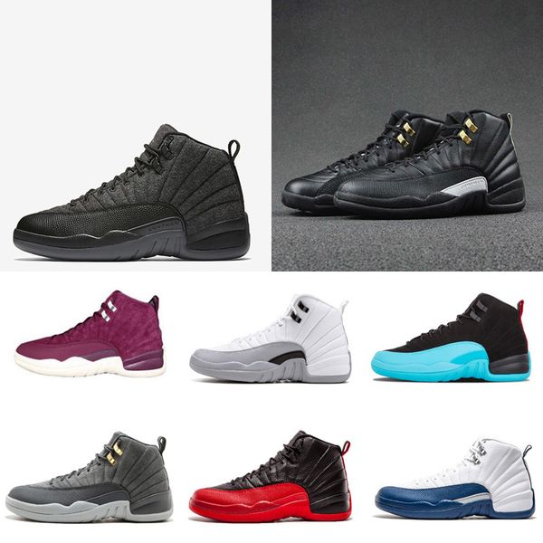 

new shoes 12s mens basketball shoes wool ovo white gym red university blue cherry the master taxi sneakers eur 41-47
