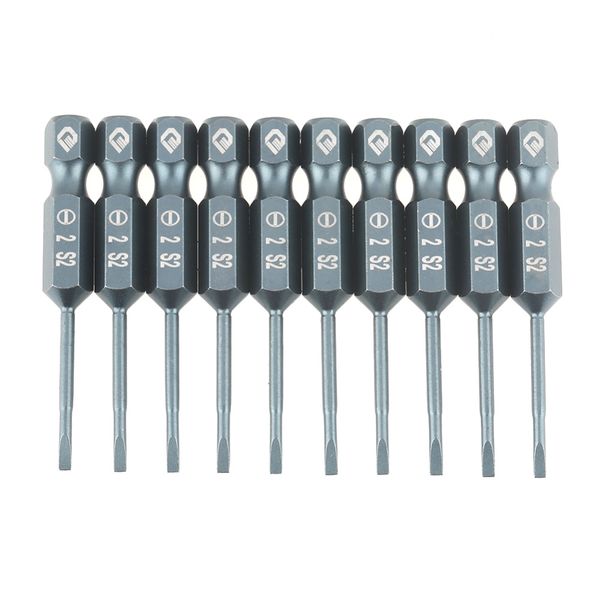 

h6.3 sl6mm sl5mm sl4mm sl3mm sl2.5mm sl2mm 10pcs 1/4inch hex shank 50mm s2 alloy steel slotted screwdriver bit set h6.3*50*sl6mm