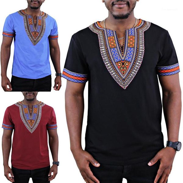 

tshirt fashion designer panelled tees casual v neck loose mens tees mens africa style, White;black