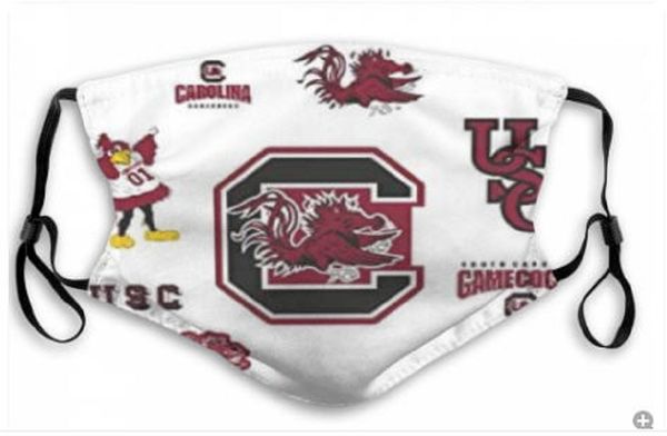 

ncaa south carolina fighting gamecocks dust mask 5 layer activated carbon filer mask waterproof breathable maks m-shaped nose clip mask 6th