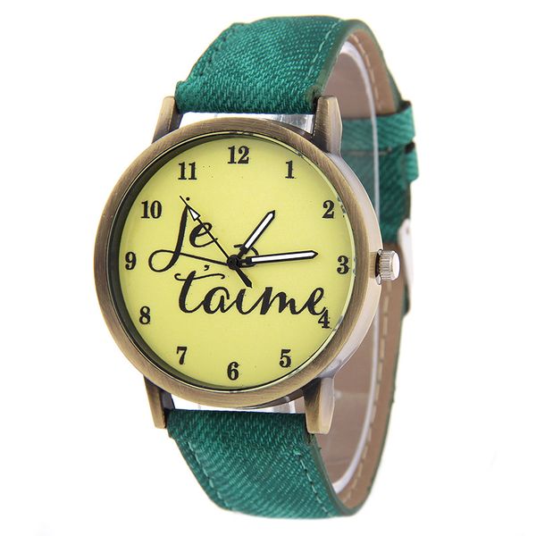 

je t'a fashion casual women's quartz wristwatch stripe canvas women's bracelet watch children's watch girl gift, Slivery;brown