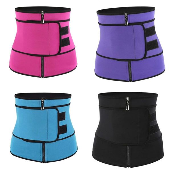 

4x waist trainer elastic shapewear belt trimmer strap waistband, Black;brown