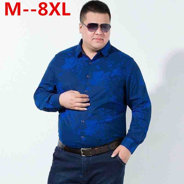 

10xl 8x spring men's shirt floral printing long sleeve shirts men clothes flowers printed shirts vintage linen casual male shirt, White;black
