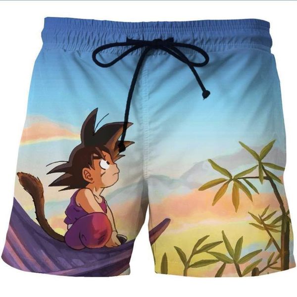

5 styles design cool men summer beach shorts 3d print dragon ball goku db pattern funny mesh short pants hip hop quick, White;black