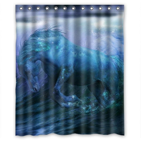 

relax horse demon running in the sea spray waterproof shower curtain