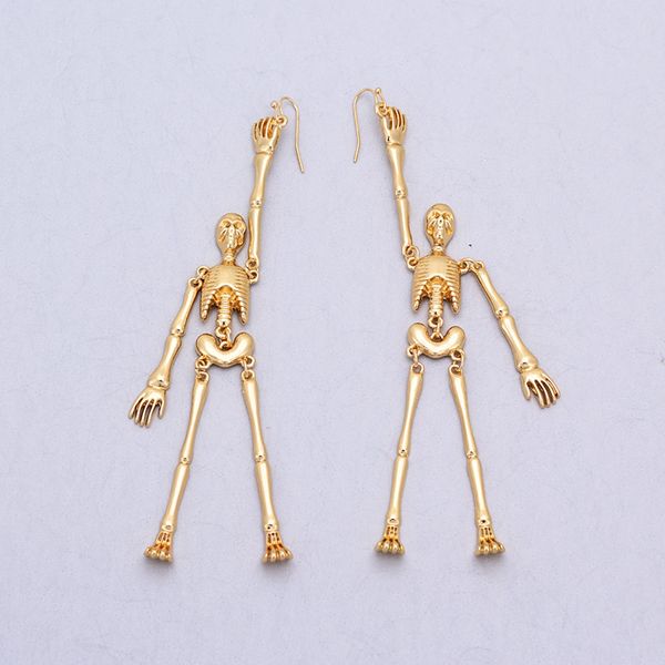 

2019 new earrings for women exaggerated skeleton skull earrings long drop jewelry creative gift for girlfriend cute, Silver