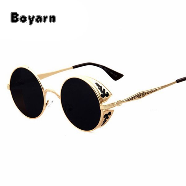 

sellers steampunk side visor round vintage sun glasses for women men retro steam punk goggles black gold silver sunglasses, White;black