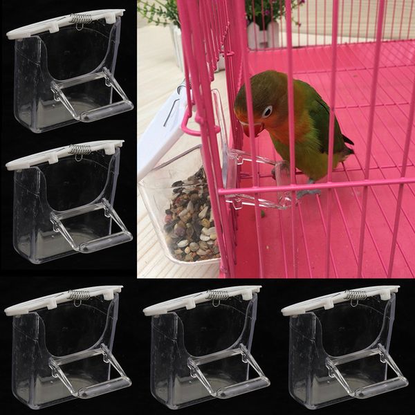 

5pcs no split bird seed feeder for cage,parrot automatic foraging food container