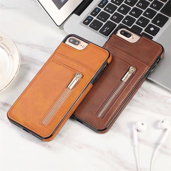 

for iphone xs max xr 8 7 6 plus wallet cell phone case with zipper for pu leather cases wallet back cover with card slot p frame