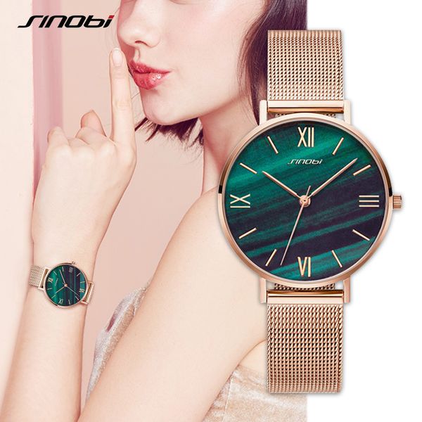

sinobi fashion women's diamond wrist watches gold watchband luxury brand girl crystal quartz clock ladies watch dropshipping, Slivery;brown
