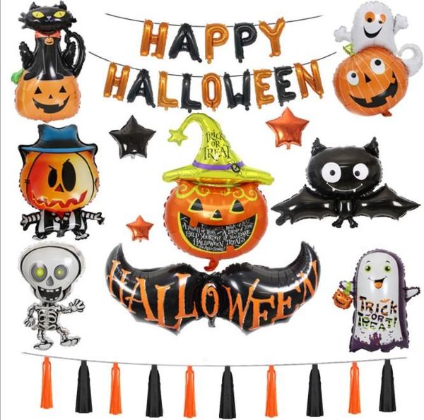 

nice 6 style halloween pumpkin ghost balloons halloween decorations spider foil balloons inflatable toys bat globos set halloween party