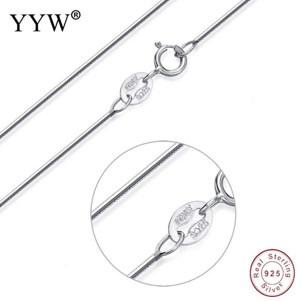 

925 sterling silver snake chain necklace statement jewelry women 0.8mm sterling silver chain jewelry chokers fashion 16/18inch
