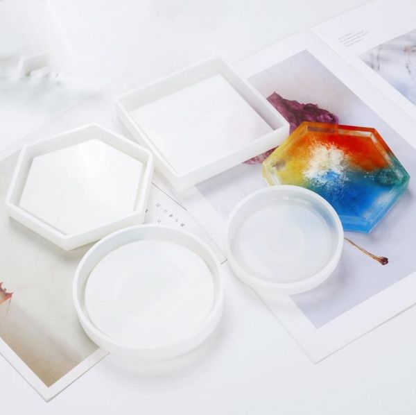 

1pc silicone flower pot base epoxy diy resin for home decoration, Blue;slivery