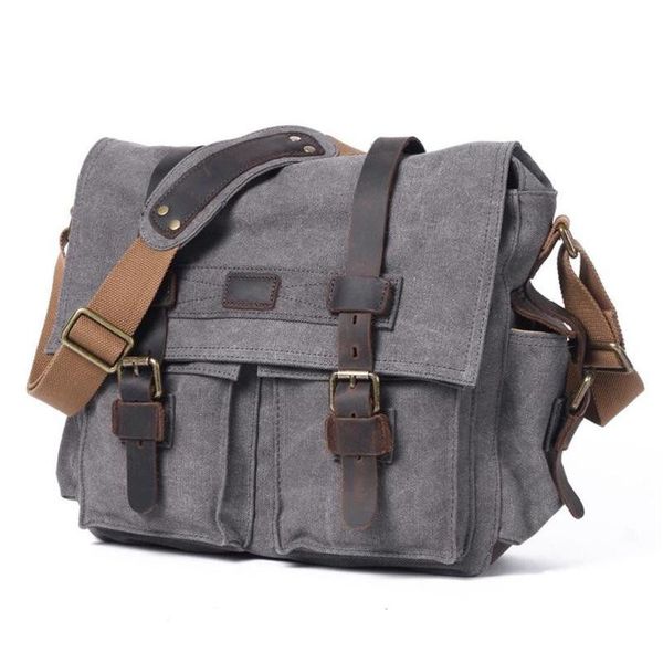 

yupinxuan pure cotton canvas and cow leather retro shoulder bags for men vintage messenger bag large capacity canvas camera bags