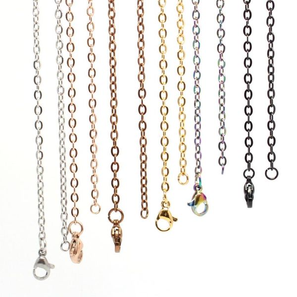 

18'' 20'' 24'' 28'' 32'' 2.5mm silver/ gold/ rose gold/black 316 stainless steel cable cha