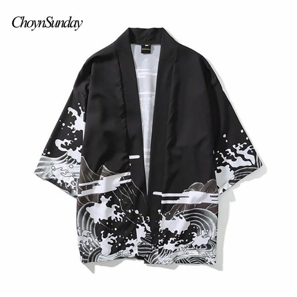 

2018 summer mens kimono japanese clothes streetwear casual kimonos jackets harajuku japan style cardigan outwear x y, Black;brown