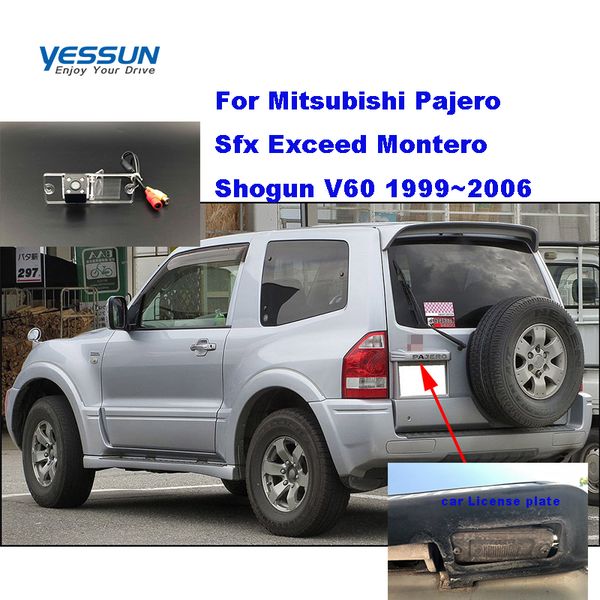

yessun car license plate rear camera for mitsubishi pajero sfx exceed montero shogun v60 1999~2006 backcamera parking assistance
