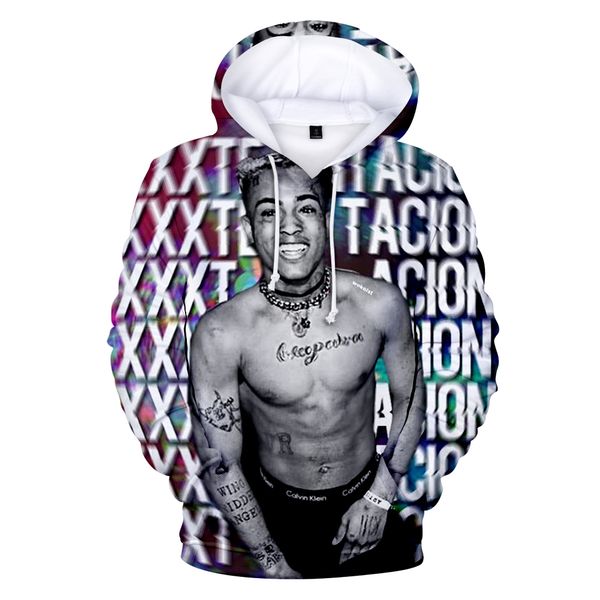 

3d печать xxxtentacion мужские / мальчики толстовки и толстовки рэпер xxxtentacion 3d толстовки мужчины / женщины с толстовкой, Black
