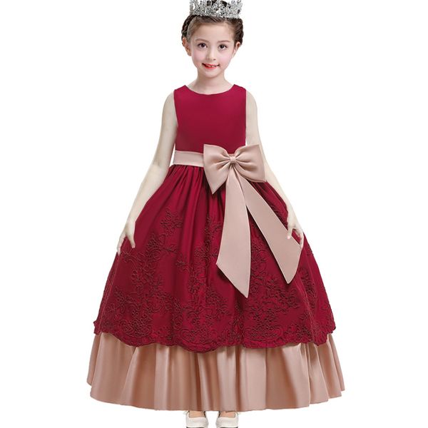 

long princess dress wedding girls clothes baby costume first communion ball gown evening dresses pageant dresses for girls, Red;yellow