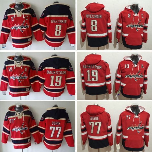 

washington capitals men's hoody hockey jersey 8 alex ovechkin 19 nicklas backstrom 77 t.j. oshie stitched red m-3xl, Black;red