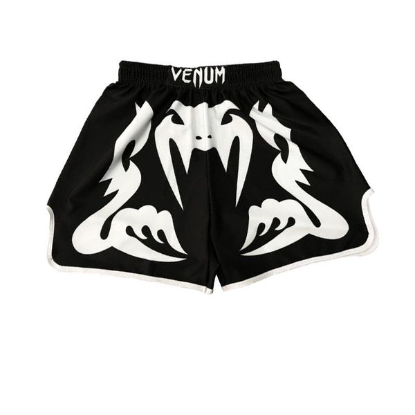 

mens designer venom boxing shorts training combat competition summer shorts running exercise fitness fighting homme shorts, White;black