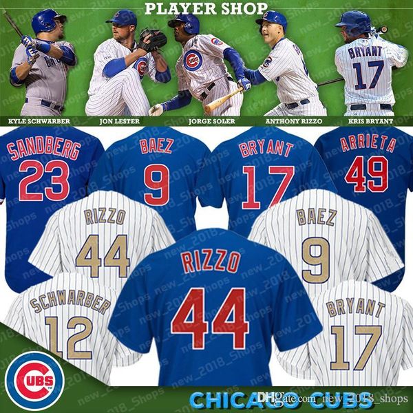 

Chicago jersey Cubs 9 Javier Baez Majestic 12 Kyle Schwarber 22 Jason Heyward 23 Ryne Sandberg 44 Anthony Rizzo 17 Kris Bryant