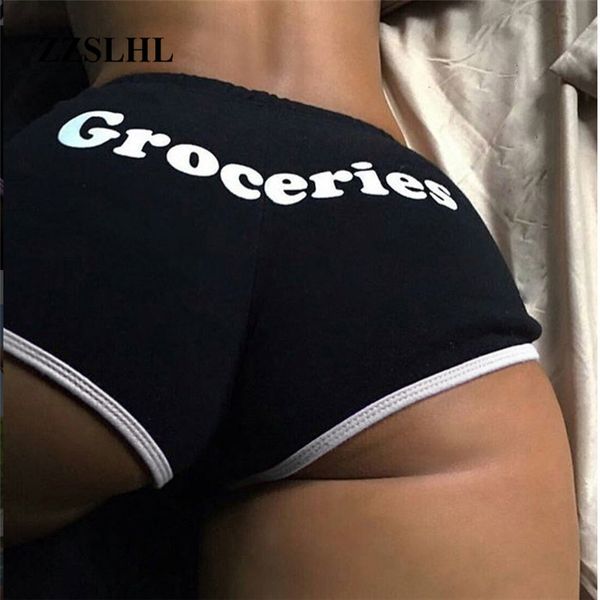 

shorts summer women's new letter printing cotton briefs running shorts gym short women fitness, White;red
