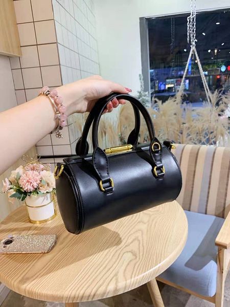 

shoulder aslant portable cylinder pillow leboy handbag joker atmosphere leather boston backpacks women fashion female package