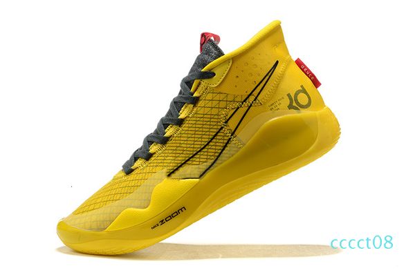 

2019 new kevin durant 12 xii high kd 35 warriors home grey white yellow mens basketball shoes men sports shoes kd12 sneakers size 40-46 ct08