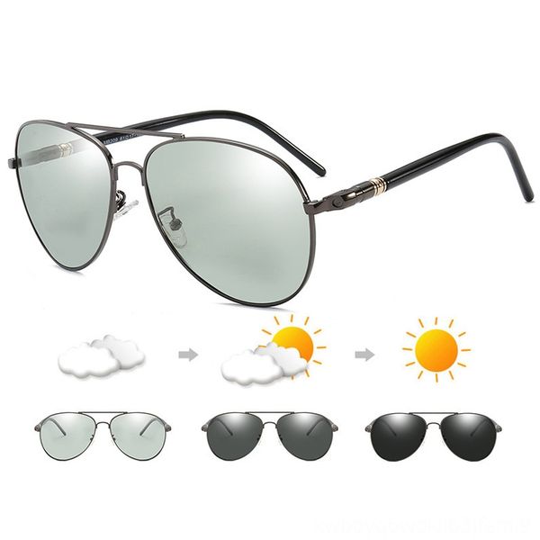 

2019 pchromic sunglasses men polarized sunglesses driving chameleon sun glasses change color men sunglasses rb209 design, White;black