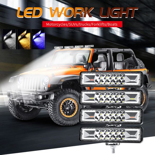 

1pc 12v-24v 48w car off-road atv motorcycle led driving work light bar fog lamp 6000k 1500lm car led light bar