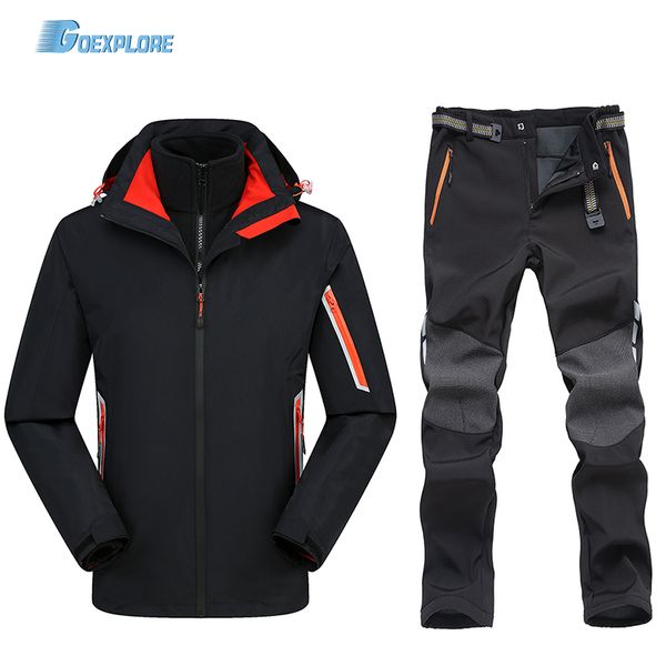 

goexplore ski suit for men 2019 winter new breathable waterproof windproof thicken snowboard set snow jacket and pants boys