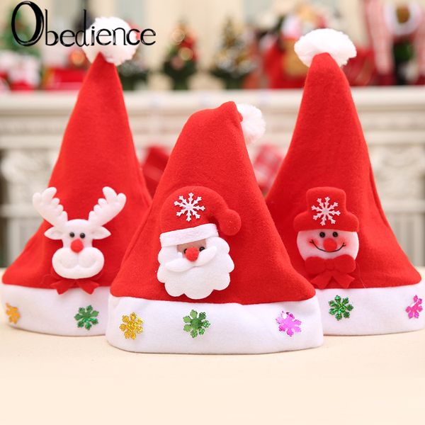 

children's caps christmas gifts christmas decals cartoon caps children's caps christmas hats thick santa, Blue;gray