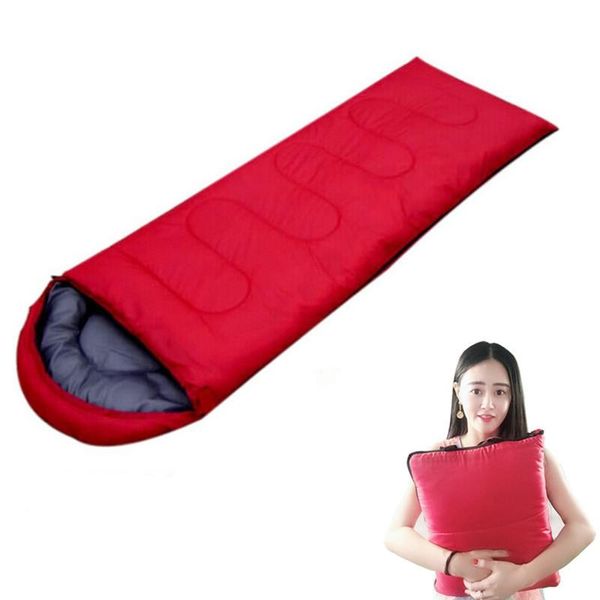 

envelope type outdoor camping sleeping bag portable ultralight waterproof travel by walking cotton sleeping bag with cap 210*75