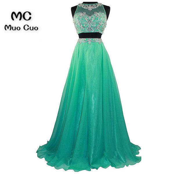 

elegant 2018 two pieces gown prom dresses long with beaded crystals vestido longo a-line formal evening party dress custom made, White;black