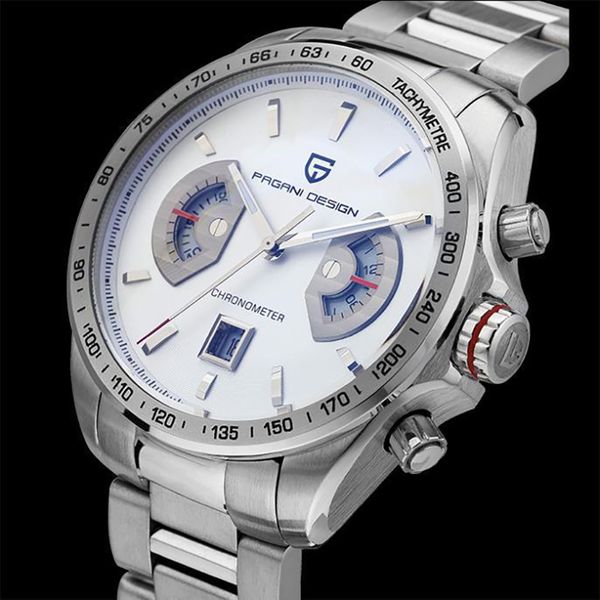 

pagani design brand men sports quartz watches fashion calendar multifunction waterproof wristwatch relogio, Slivery;brown