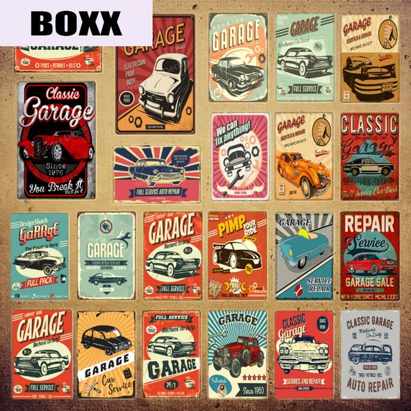 

классический гараж сервис металл poster жестяные знаки автомобилей автобусов ремонт открыто 24 часов vintage налет pub bar club украшения ст