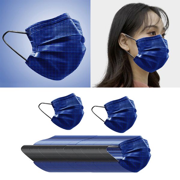 

100 pieces adults disposable anti-haze face mouth mask dustproof navy