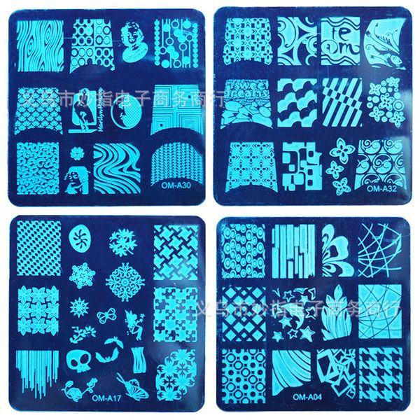 

1 pcs diy nail art stamp image plate nail template manicure stencil tools, 32 for choose stainless steel, White
