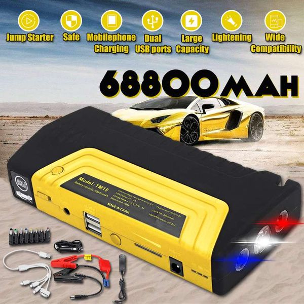 

68800 mah 12 v 600 a multi-function jump starter usb portable power bank car battery charger starting device