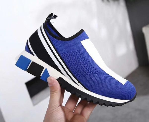 

2019 new designer shoes sorrento sneaker knit casual trainers men fabric stretch jersey slip-on sneakers rubber breathable, Black