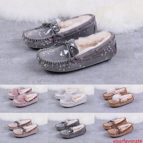 

luxury winter wgg australia peas shoes women designer casual shoes chestnut black pink grey leather for ladies size 35-40