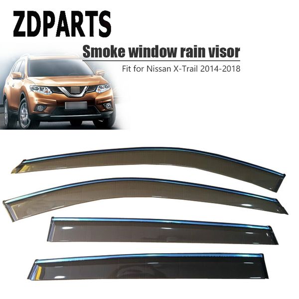 

zdparts 4pieces/set car wind deflector sun guard rain wind vent visor cover trim for 2014-2018 nissan x-trail t32 accessories