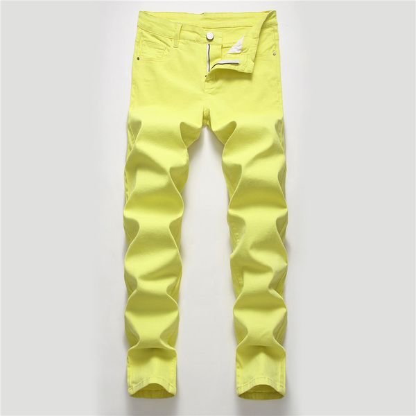 

feitong fashion men's casual personality slim fit denim jeans pants, Blue